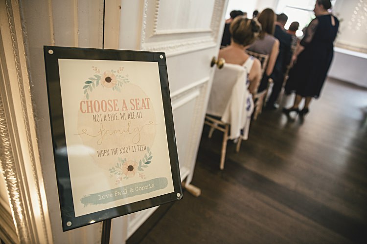 Choose a Seat Not a Side Ceremony Sign Colourful Home Made Vintage City Wedding http://kat-hill.com/