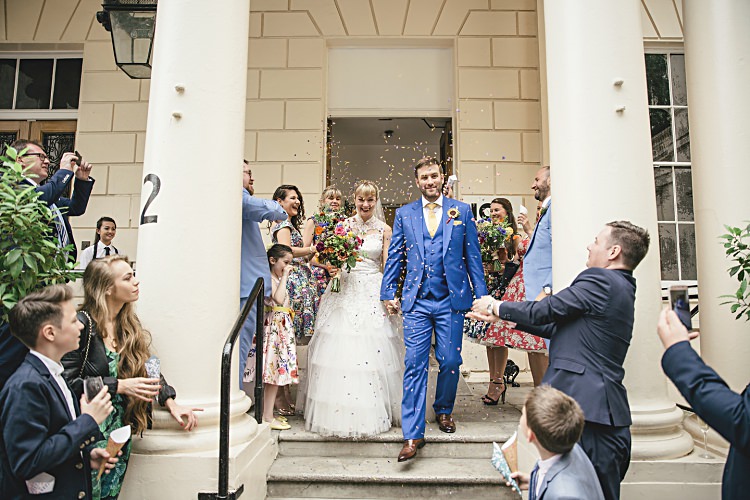 Confetti Throw Colourful Home Made Vintage City Wedding http://kat-hill.com/