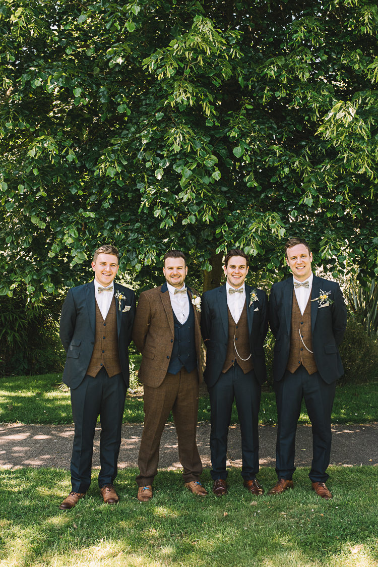 Groom Groomsmen Best Man Tweed Navy Brown Siuts Floral Bow Ties Style Outfits Rustic Boho Summer Tipi Wedding https://www.luciewatsonphotography.com/