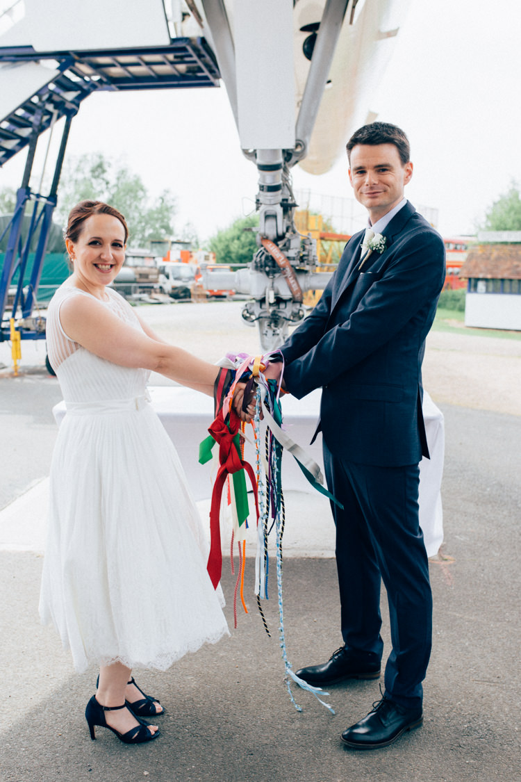 Handfasting Ceremony Travel Aircraft Museum Wedding Concorde http://www.nikkivandermolen.com/