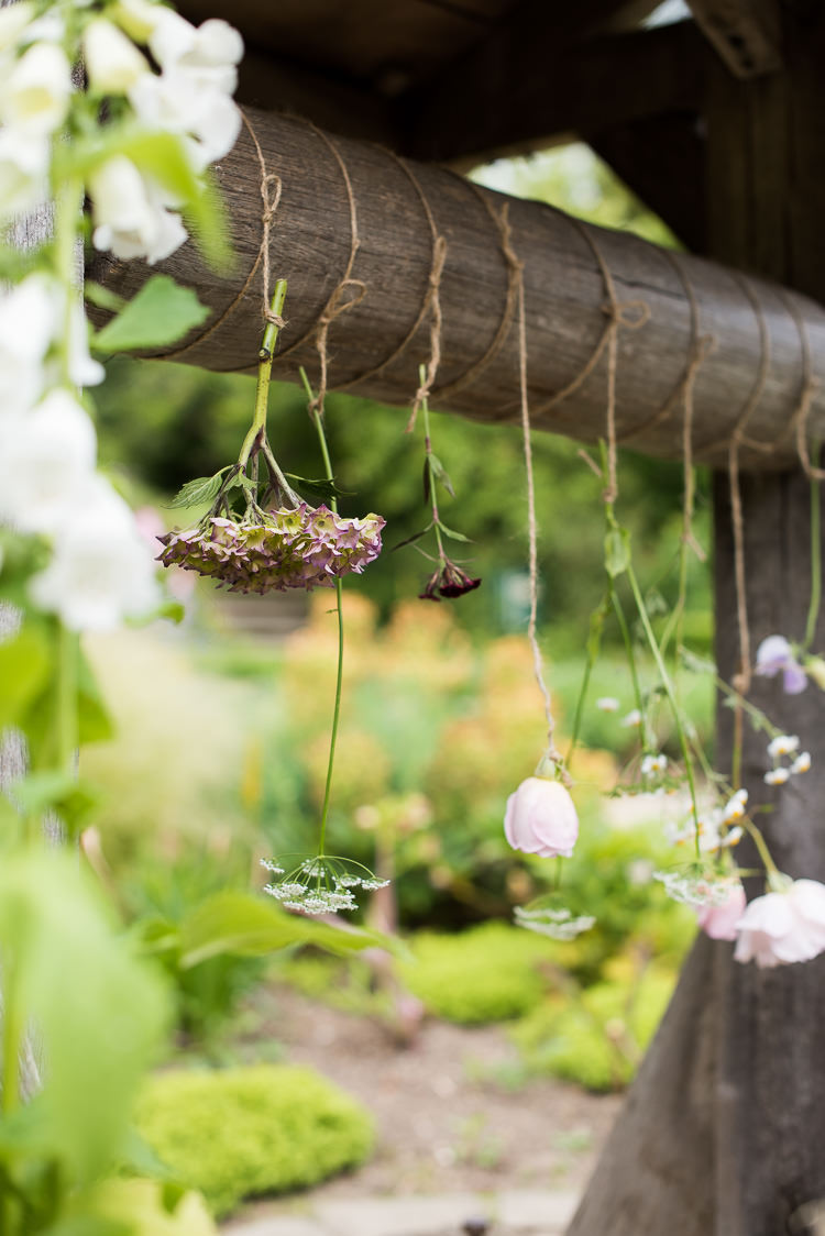 Well hanging flowers floral Rose Gypsophila Pretty Urban Nature Wedding Ideas http://www.fionasweddingphotography.co.uk/