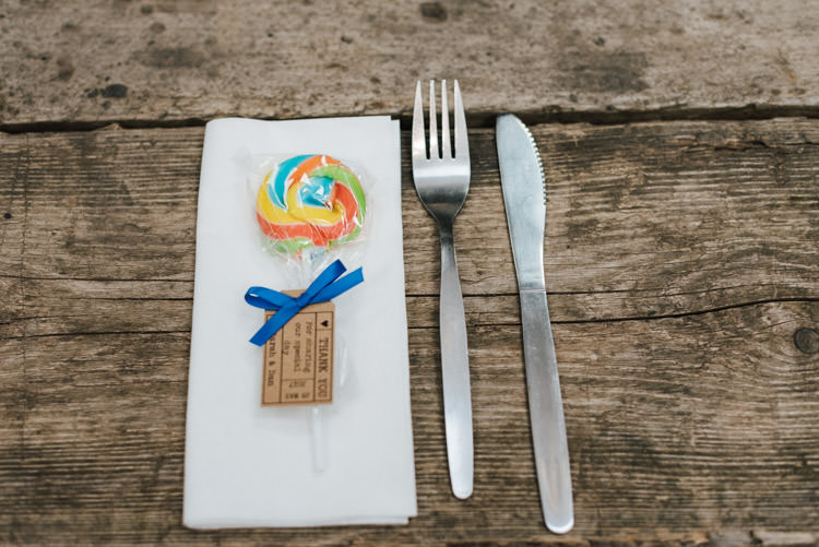 Lolly Place Setting Favour Whimsical Wedding Sea Rustic Barn http://sugarbirdphoto.co.uk/
