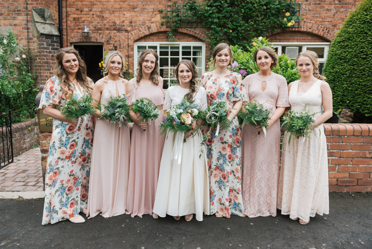 Floral Pink Mismatched Bridesmaid Dresses Long Maxi Whimsical Wedding Sea Rustic Barn http://sugarbirdphoto.co.uk/