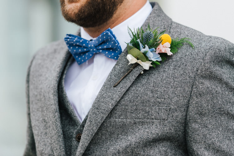 Polka Dot Bow Tie Groom Whimsical Wedding Sea Rustic Barn http://sugarbirdphoto.co.uk/
