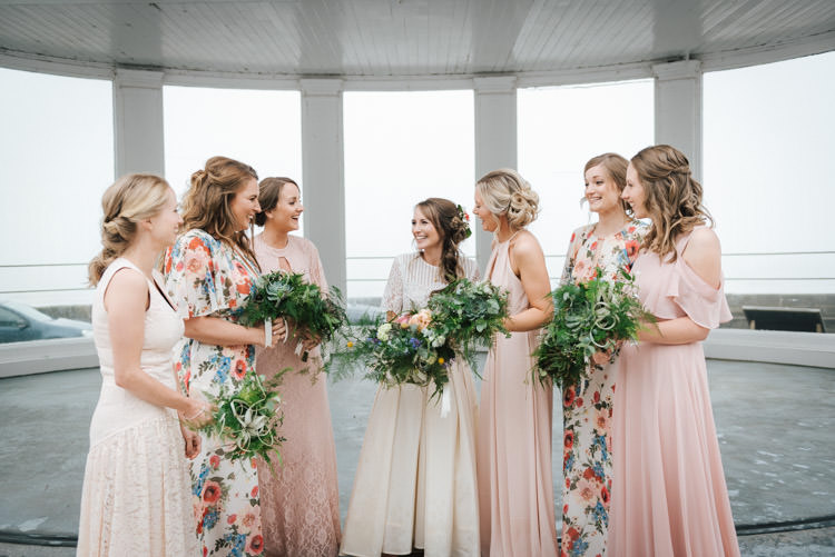 Mismatched Long Maxi Bridesmaid Dresses Whimsical Wedding Sea Rustic Barn http://sugarbirdphoto.co.uk/