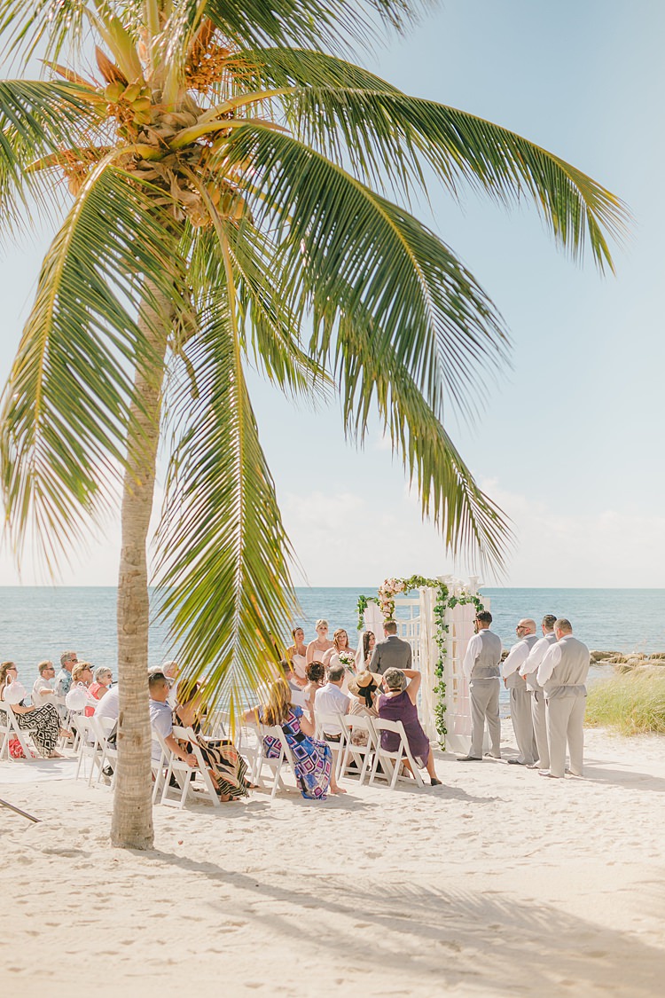 Bride Groom Ceremony Palm Tree Whimsical Pastel Key West Beach Wedding http://kristenbooth.net/