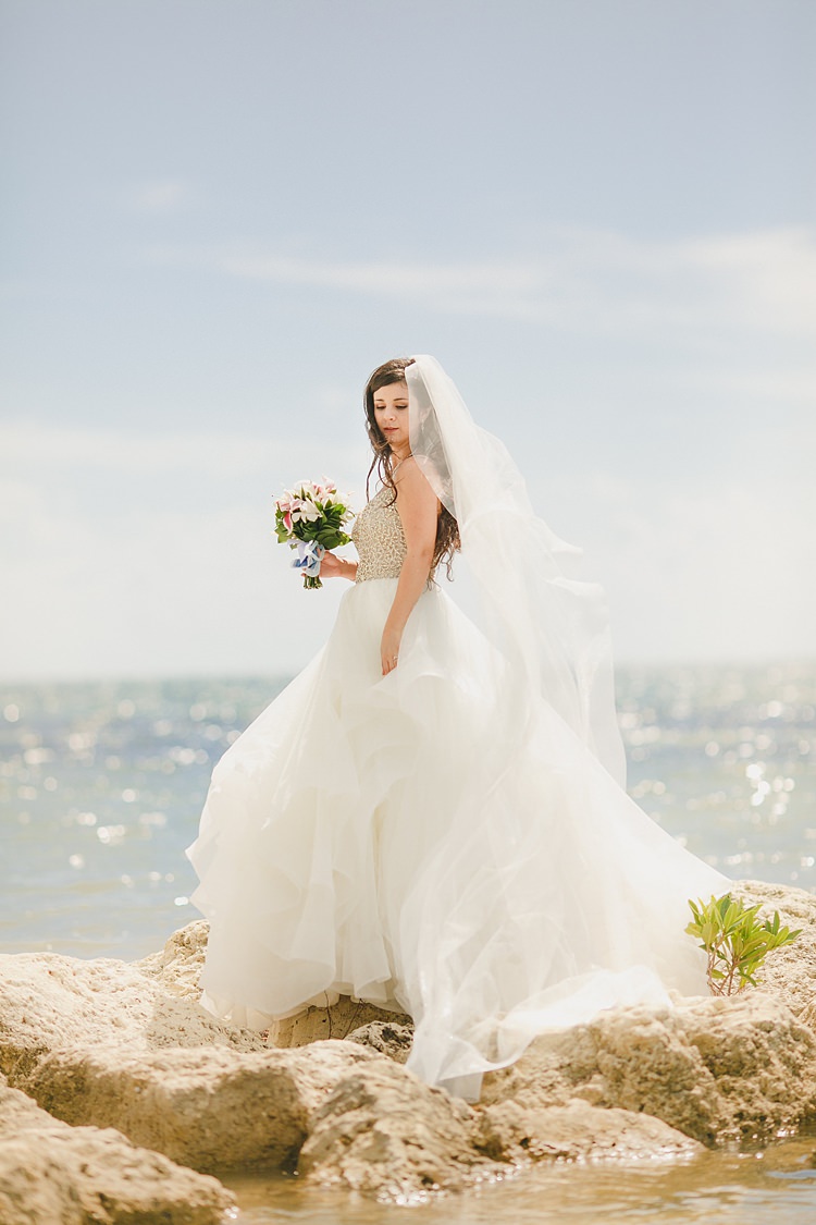 Bride Rocks Sea Whimsical Pastel Key West Beach Wedding http://kristenbooth.net/