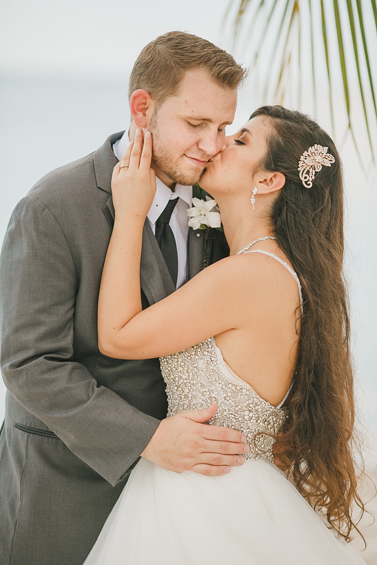 Bride Groom Kiss Whimsical Pastel Key West Beach Wedding http://kristenbooth.net/
