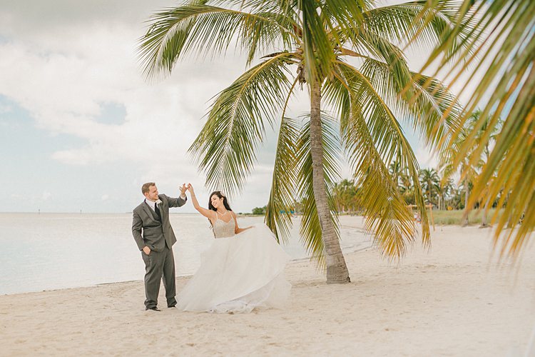Bride Groom Palm Tree Whimsical Pastel Key West Beach Wedding http://kristenbooth.net/