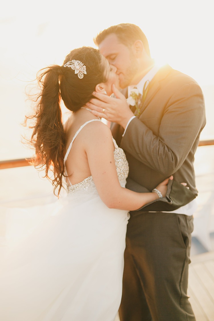 Bride Groom Kiss Boat Whimsical Pastel Key West Beach Wedding http://kristenbooth.net/