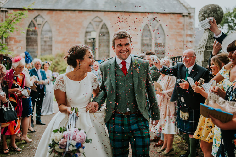 Confetti Throw Bride Groom Enchanting Cornflower Blue Marquee Wedding https://burfly.co.uk/
