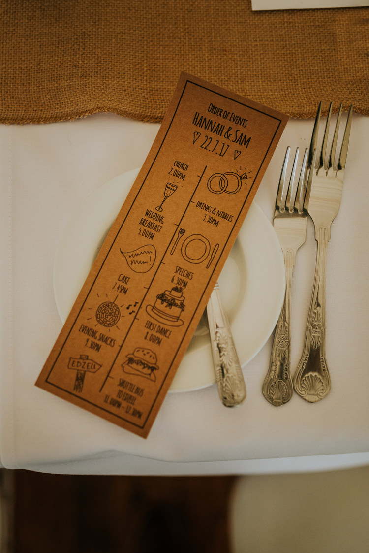 Order Day Stationery Kraft Brown Paper Enchanting Cornflower Blue Marquee Wedding https://burfly.co.uk/