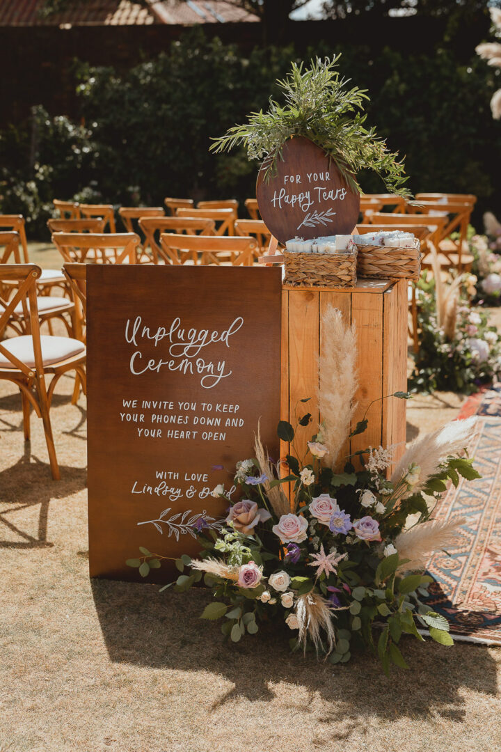 Unplugged Ceremony Wedding Sign Wooden Georgia Rachael