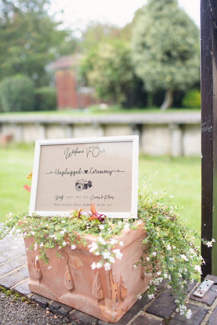 Unplugged Wedding Sign Camera Illustration Cotton Candy Photography