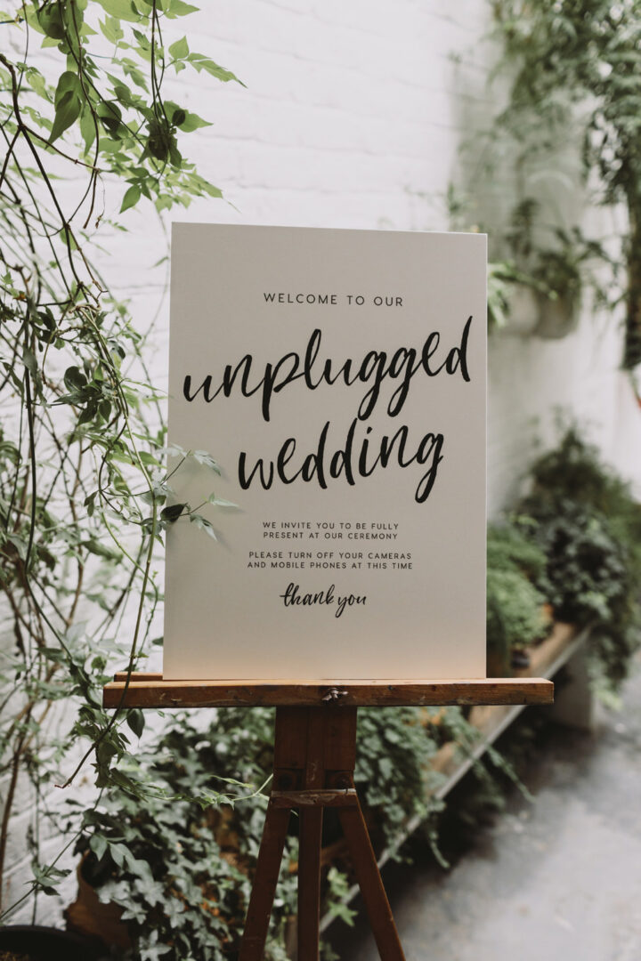 Unplugged Weddings Signage Idea Luke Hayden Photography