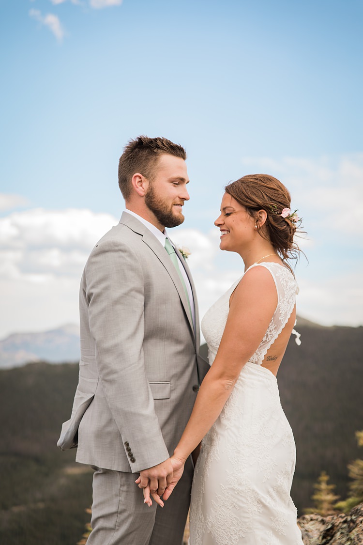 Bride Groom Windswept Scenic Rocky Mountain National Park Elopement http://allisonslaterphotography.com/