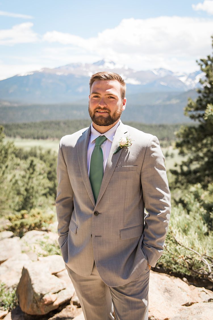Groom Scenic Rocky Mountain National Park Elopement http://allisonslaterphotography.com/