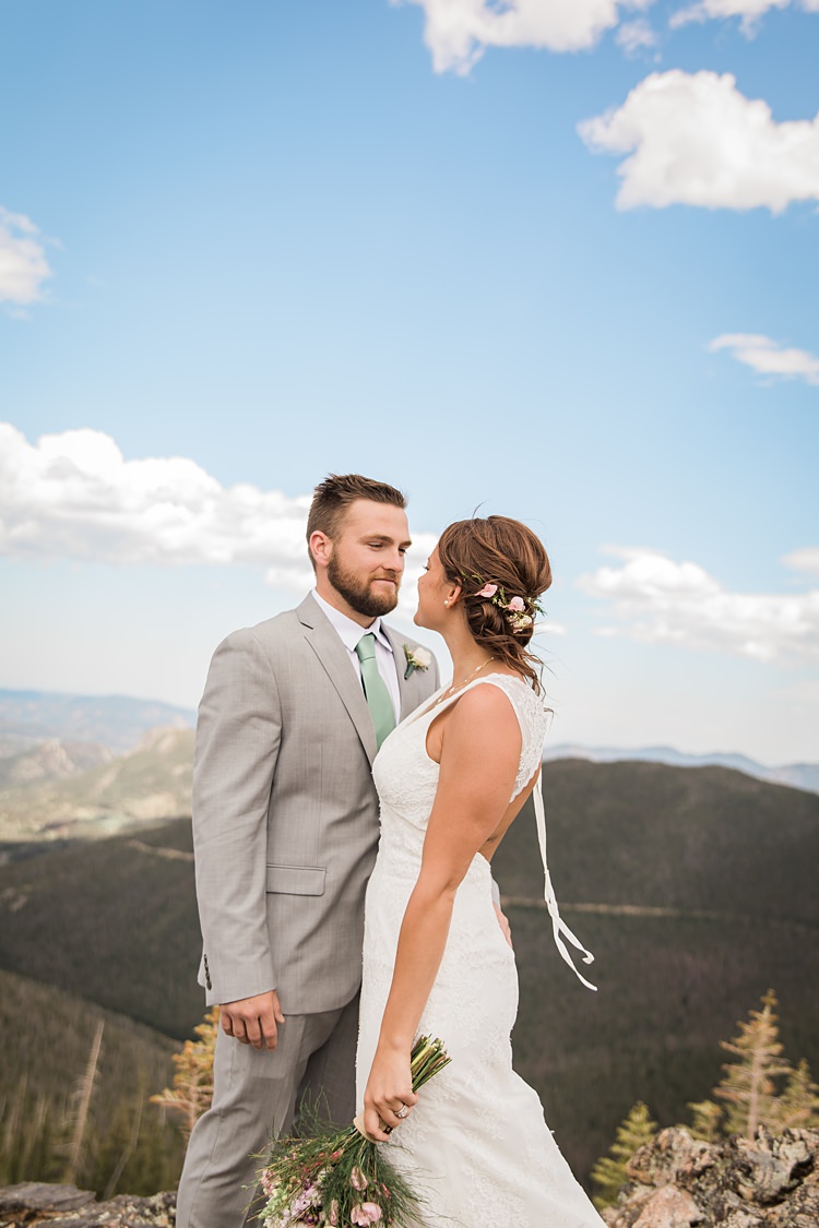 Bride Groom Scenic Rocky Mountain National Park Elopement http://allisonslaterphotography.com/