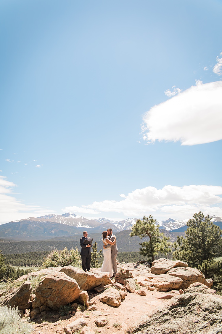 Ceremony Kiss Scenic Rocky Mountain National Park Elopement http://allisonslaterphotography.com/