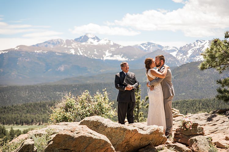 Ceremony Kiss Scenic Rocky Mountain National Park Elopement http://allisonslaterphotography.com/