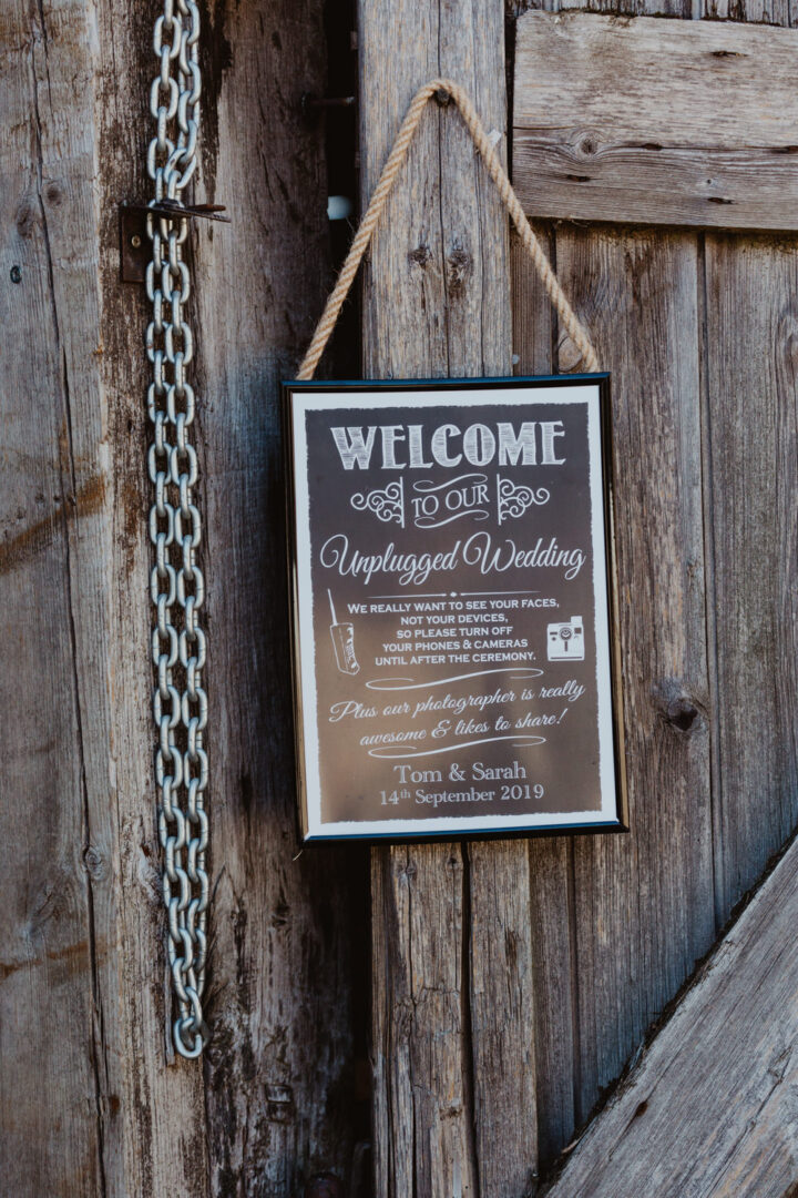 Wedding Sign Unplugged Idea Stevie Jay Photography