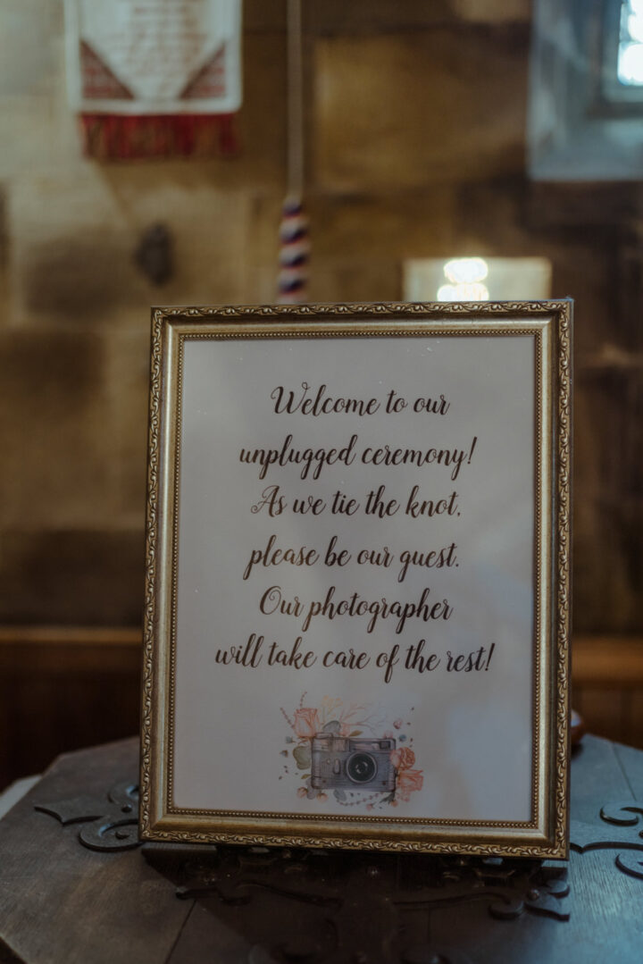 Wedding Unplugged Ceremony Sign Idea Belle Art Photography
