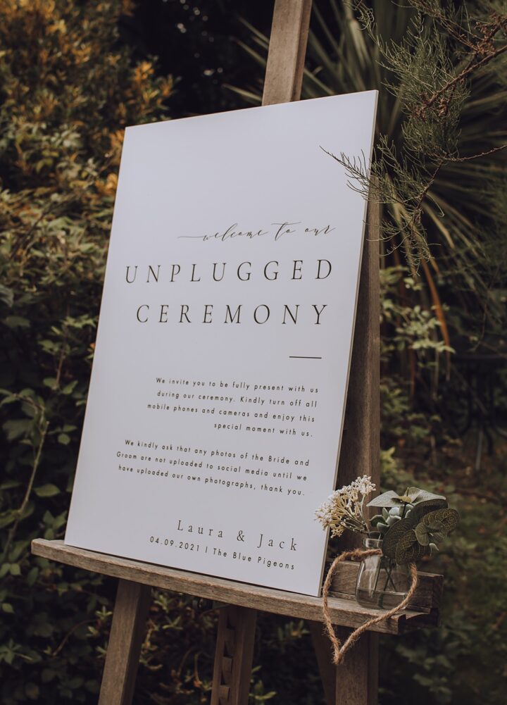 Wedding Unplugged Ceremony Sign Wording Charlotte Claricoat Photography