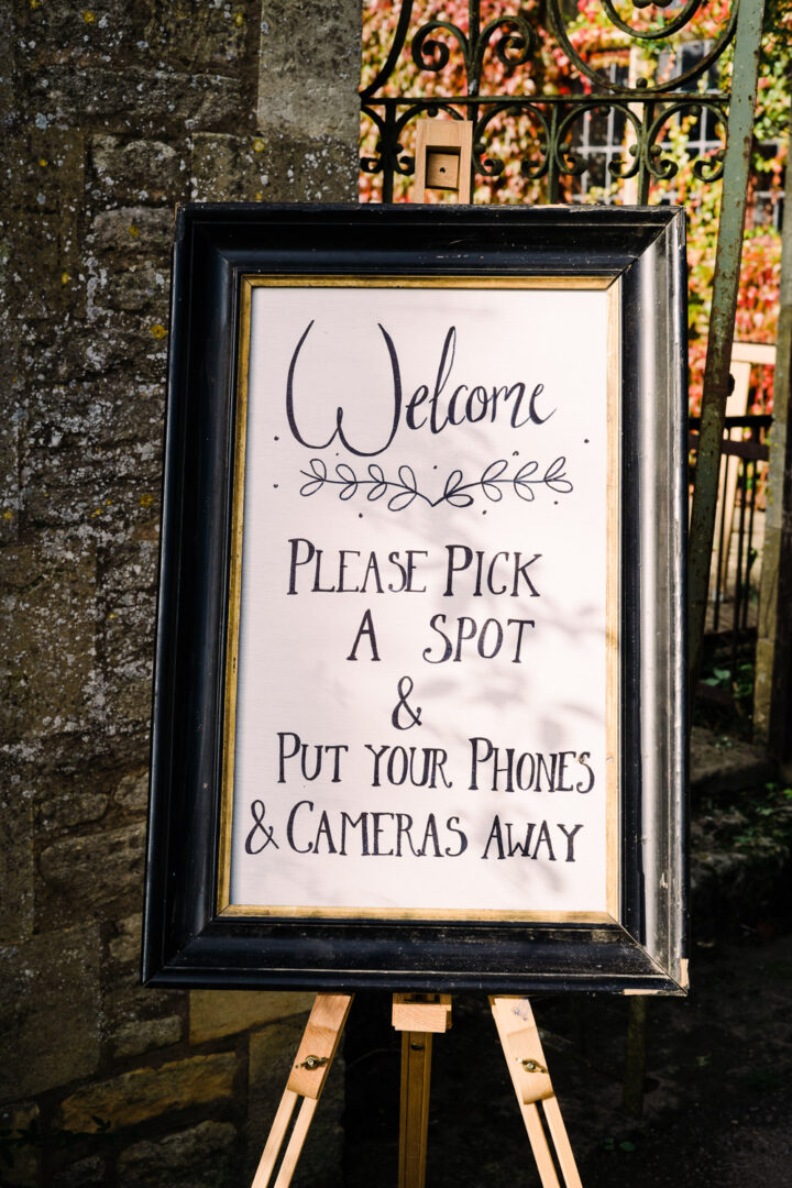 Welcome Unplugged Ceremony Wedding Sign Jade Touron Photography