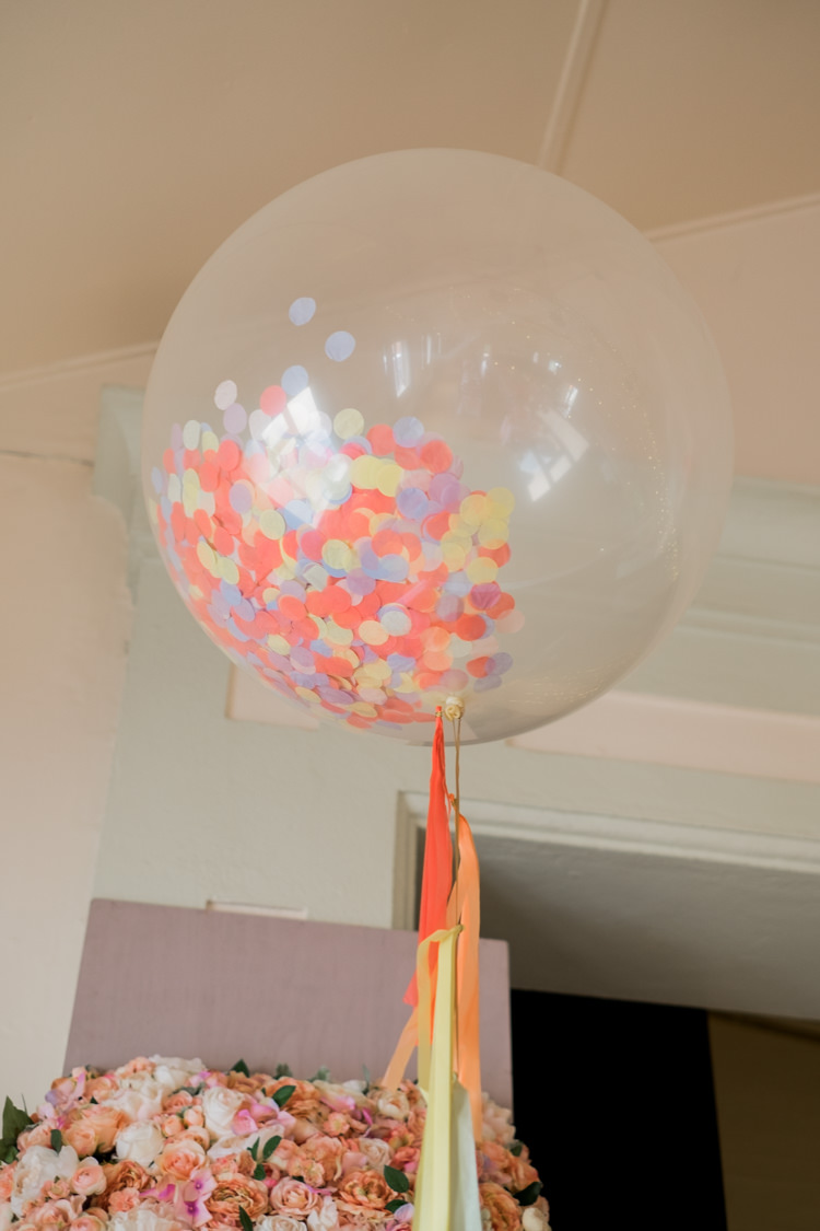 Confetti Balloon Tassel Decor Whimsical Unicorn Rainbow Wedding http://clairemacintyre.com/