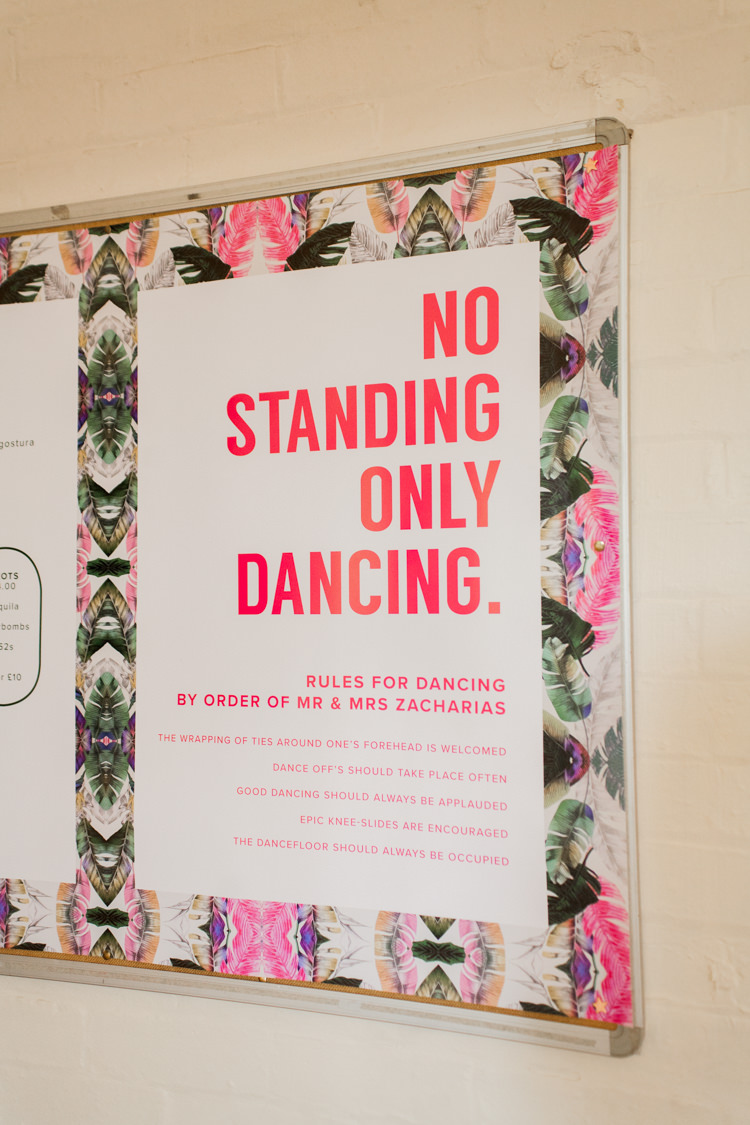 Modern Graphic Stationery Sign Dancing Whimsical Unicorn Rainbow Wedding http://clairemacintyre.com/