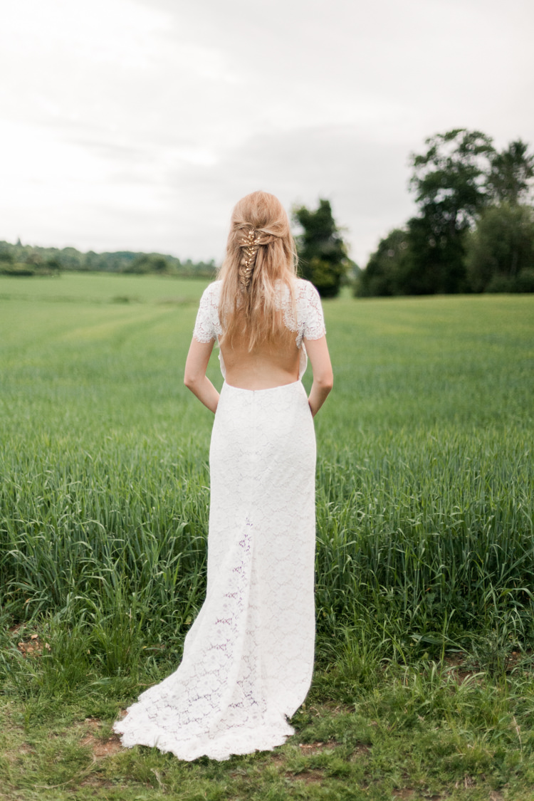 Open Back Lace Dress Gown Bride Bridal Train Whimsical Unicorn Rainbow Wedding http://clairemacintyre.com/