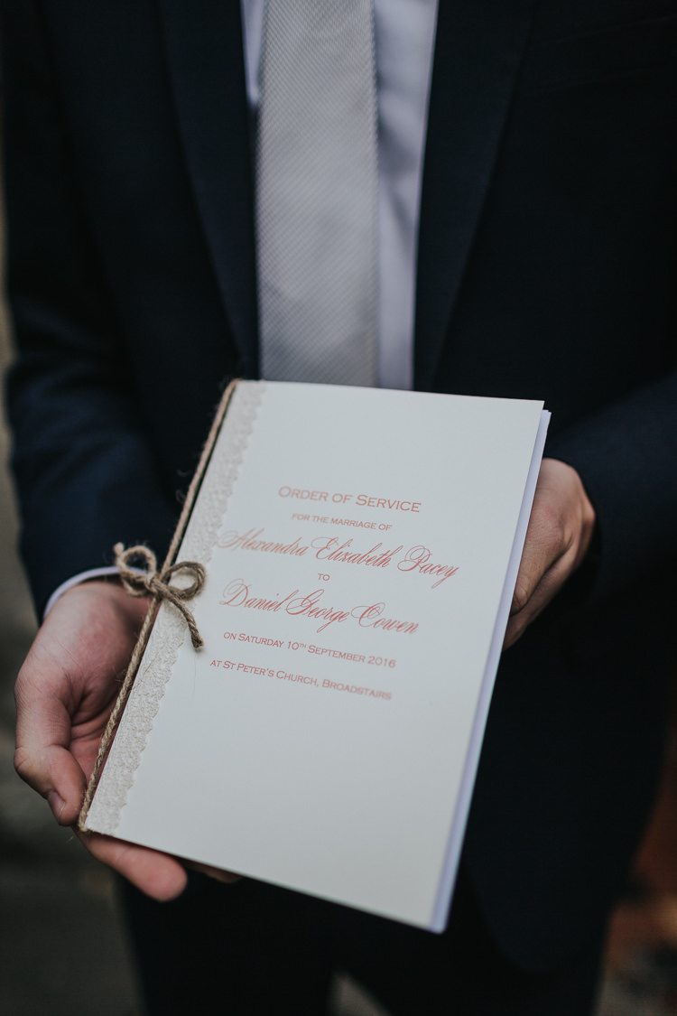 Rose Gold Twine Order Service Stationery Colour Pop Coral Beach Wedding http://www.kategrayphotography.com/