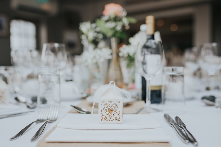 Favour Box Place Setting Colour Pop Coral Beach Wedding http://www.kategrayphotography.com/