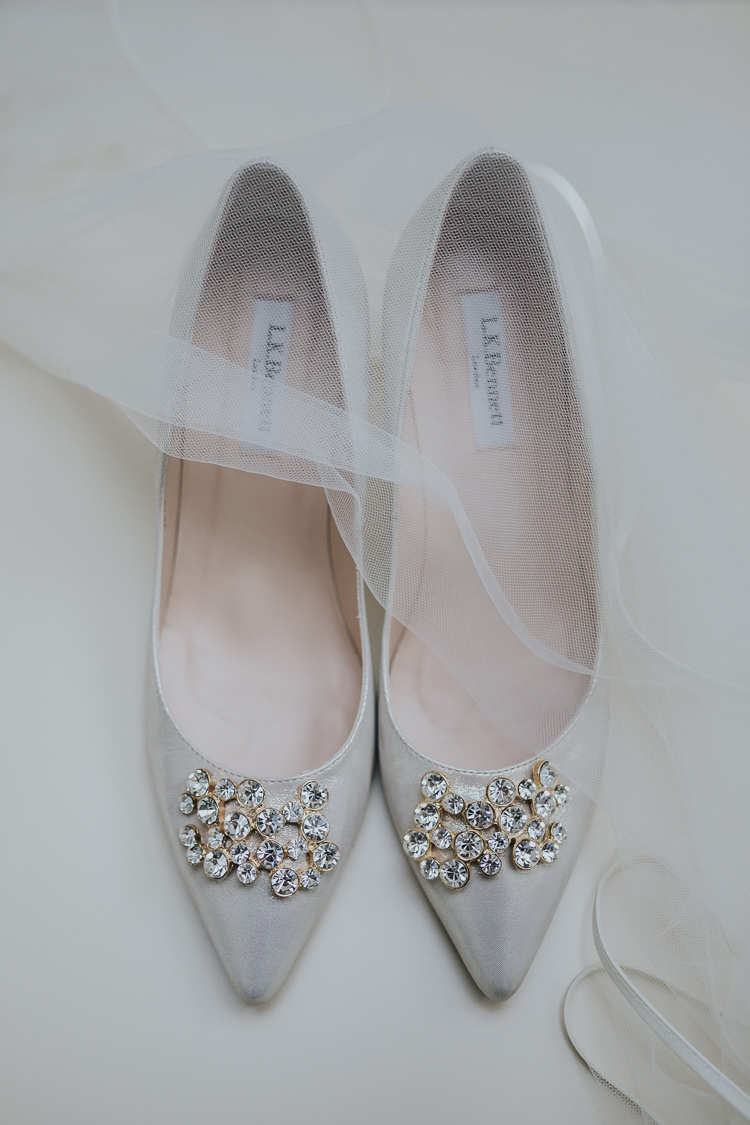 L K Bennett Shoes Bride Bridal Brooch Colour Pop Coral Beach Wedding http://www.kategrayphotography.com/