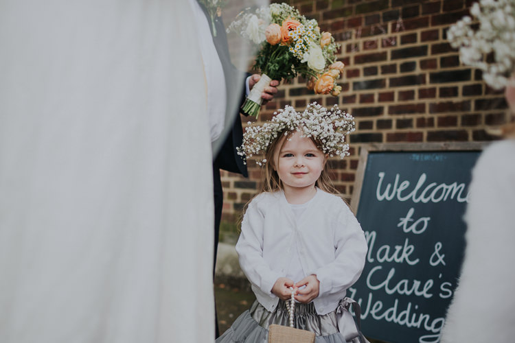 Flower Girl Gypsophila Crown Low Key Colour Pop Local City Wedding http://www.kategrayphotography.com/