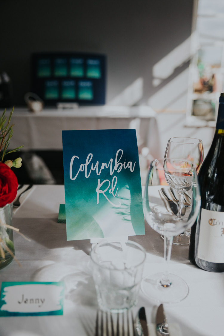 Table Name Watercolour Modern Calligraphy Low Key Colour Pop Local City Wedding http://www.kategrayphotography.com/