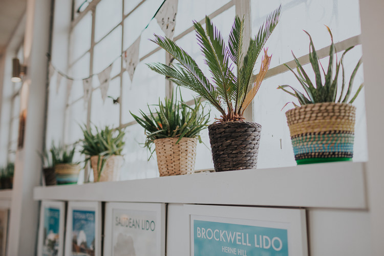 Potted Palm Wicker Pot Bunting Tropical Low Key Colour Pop Local City Wedding http://www.kategrayphotography.com/
