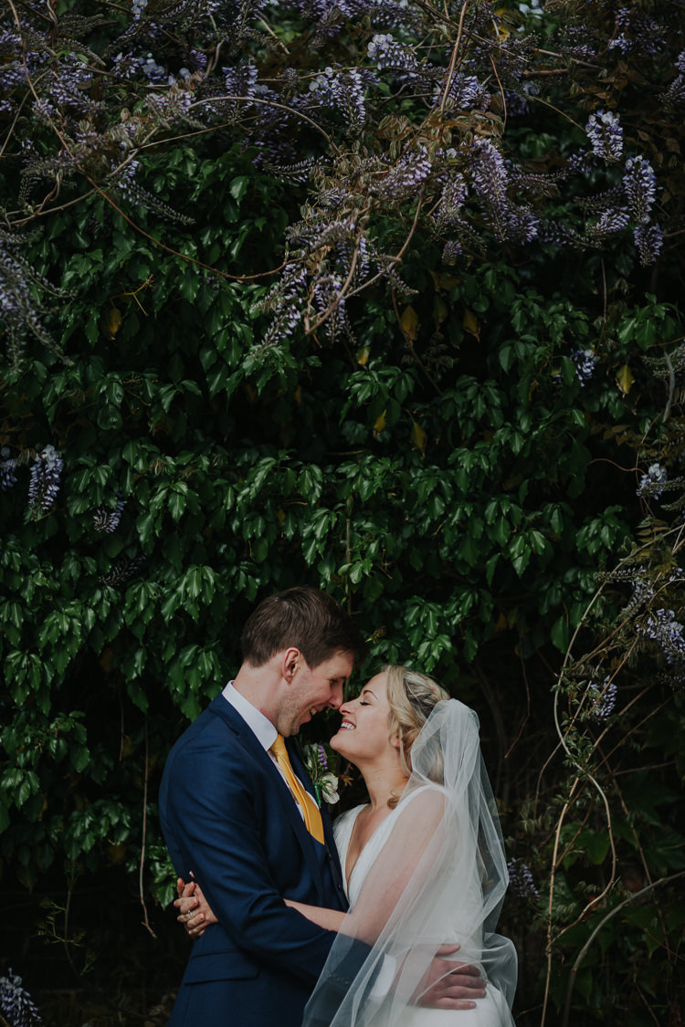 Brockwell Lido Pool Bride Bridal Charlie Brear Dress Gown Veil Edit Suits Groom Yellow Tie Three Piece Waistcoat Low Key Colour Pop Local City Wedding http://www.kategrayphotography.com/