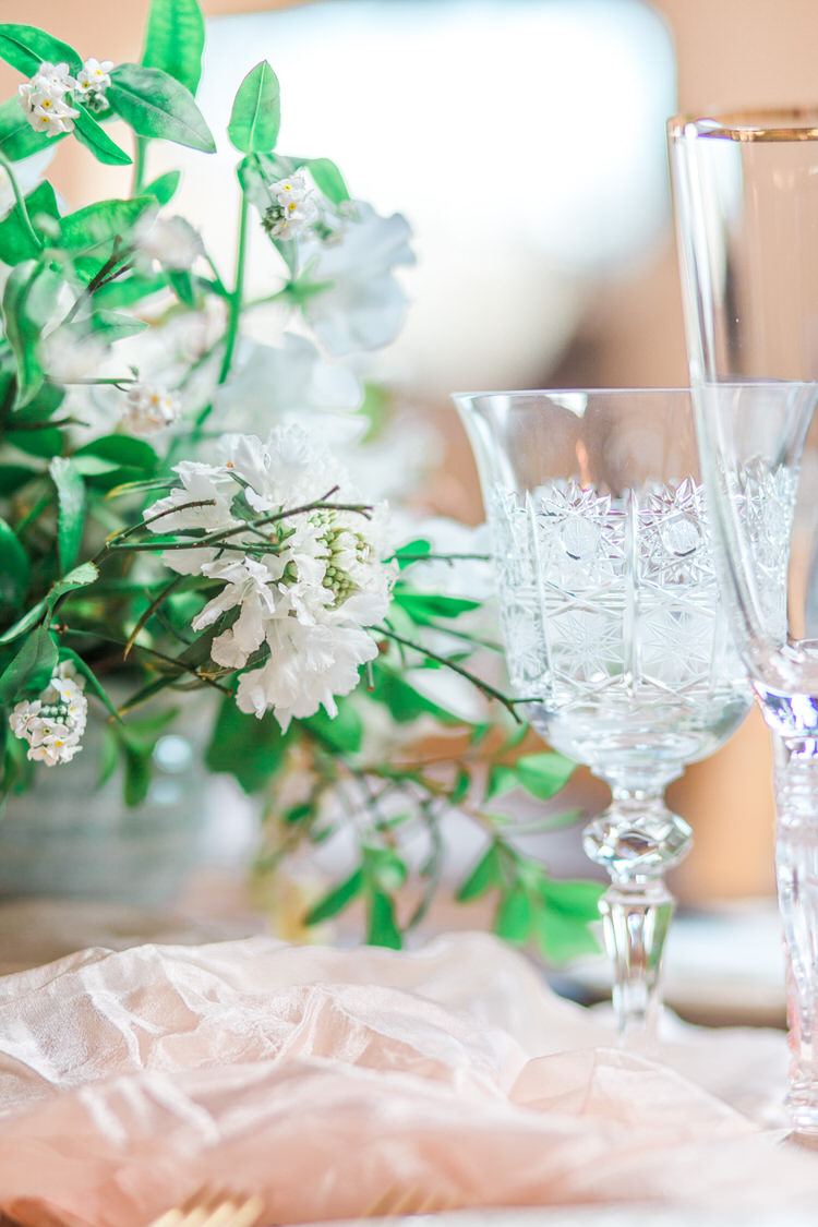 Decor Wooden Rustic Tablescape Fabric Candles Glasses Pink Flowers Ethereal Fine Art William Morris Wedding Ideas http://jessicadaviesphotography.co.uk/
