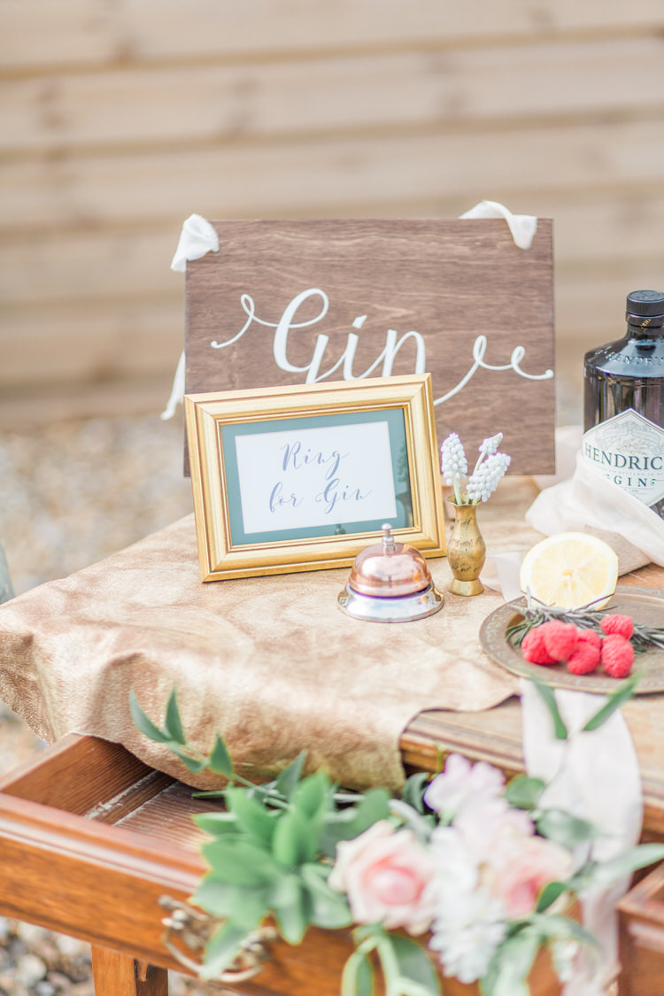 Gin Bar Rustic Wooden Stand Station Ethereal Fine Art William Morris Wedding Ideas http://jessicadaviesphotography.co.uk/