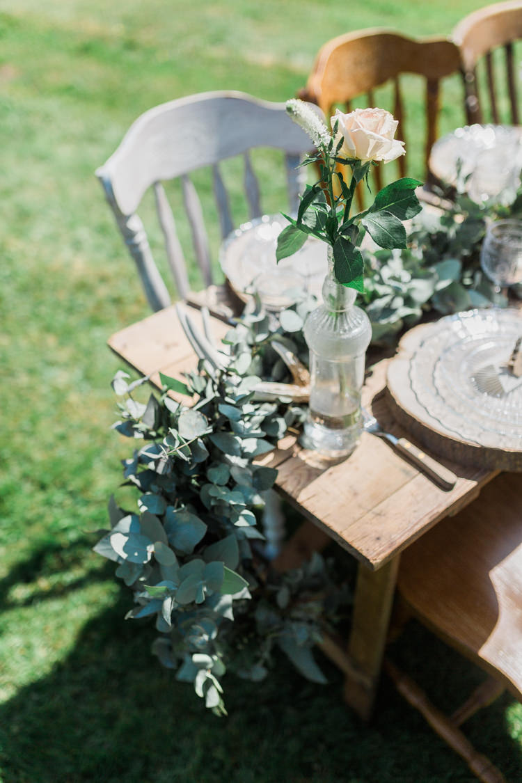 Foliage Swag Garland Table Runner Decor Bottles Flowers Tablescape Bohemian Garden Greenery Wedding Ideas http://www.storytellerphotography.co.uk/