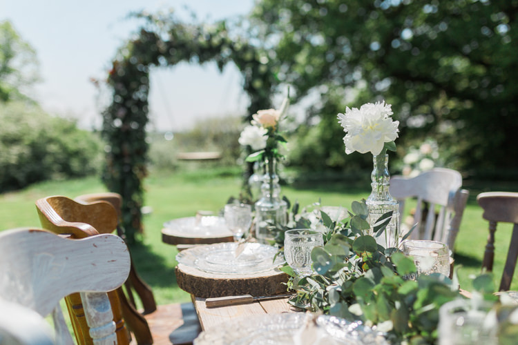Foliage Swag Garland Table Runner Decor Bottles Flowers Tablescape Bohemian Garden Greenery Wedding Ideas http://www.storytellerphotography.co.uk/