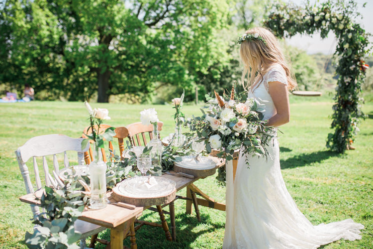 Foliage Swag Garland Table Runner Decor Bottles Flowers Tablescape Bohemian Garden Greenery Wedding Ideas http://www.storytellerphotography.co.uk/