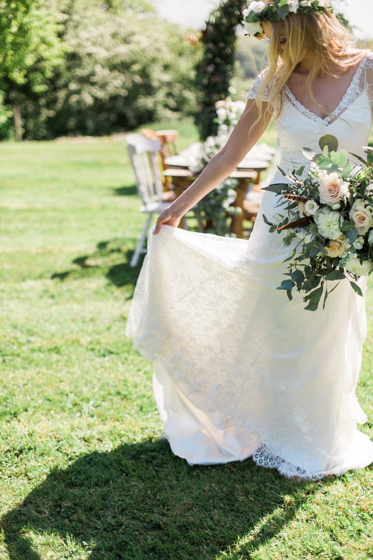 Alfred Angelo Lace Dress Gown Bride Bridal Bohemian Garden Greenery Wedding Ideas http://www.storytellerphotography.co.uk/