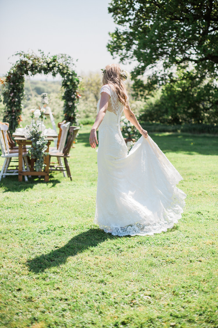 Alfred Angelo Lace Dress Gown Bride Bridal Bohemian Garden Greenery Wedding Ideas http://www.storytellerphotography.co.uk/