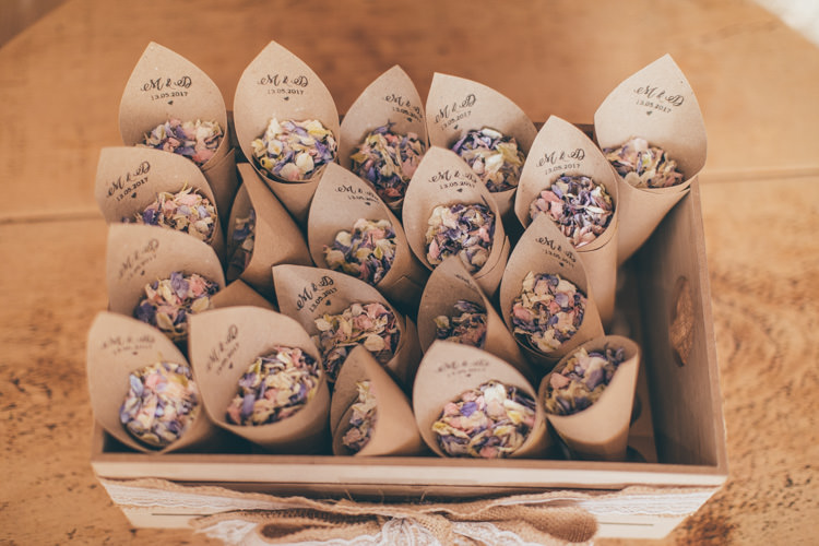 Confetti Cones Petals Box Pretty Pale Pink Scenic Coast Wedding http://rachellambertphotography.co.uk/