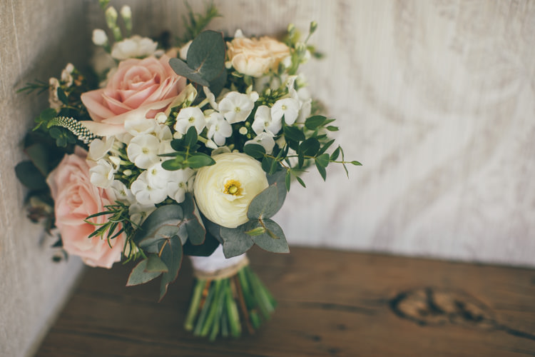 Bouquet Rose Bride Bridal Flowers Pretty Pale Pink Scenic Coast Wedding http://rachellambertphotography.co.uk/