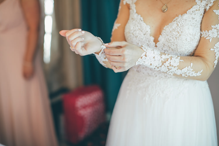 Essense of Australia Floral Appliqué Gown Sleeves Dress Bride Bridal Pretty Pale Pink Scenic Coast Wedding http://rachellambertphotography.co.uk/
