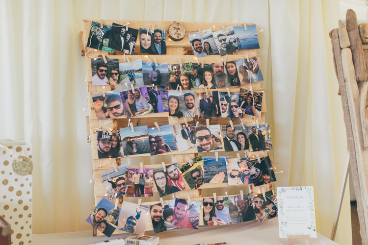 Photo Wall Wooden Pallet Pretty Pale Pink Scenic Coast Wedding http://rachellambertphotography.co.uk/