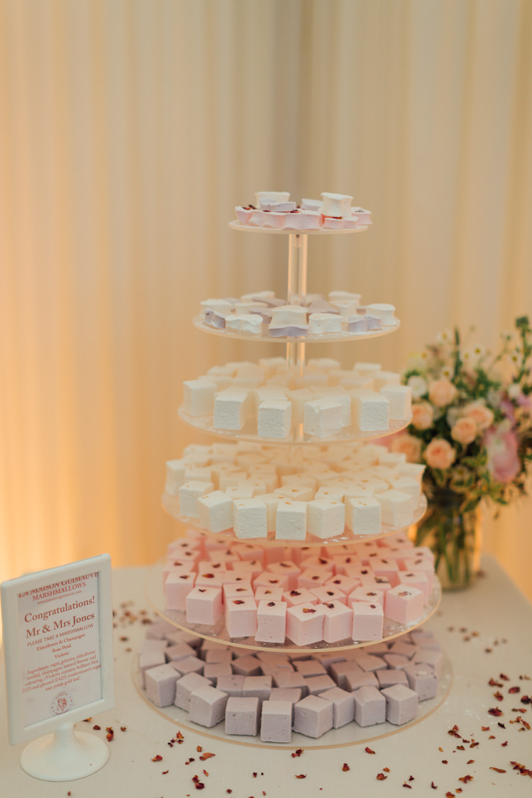 Marshmallow Cake Tower Pretty Pale Pink Scenic Coast Wedding http://rachellambertphotography.co.uk/